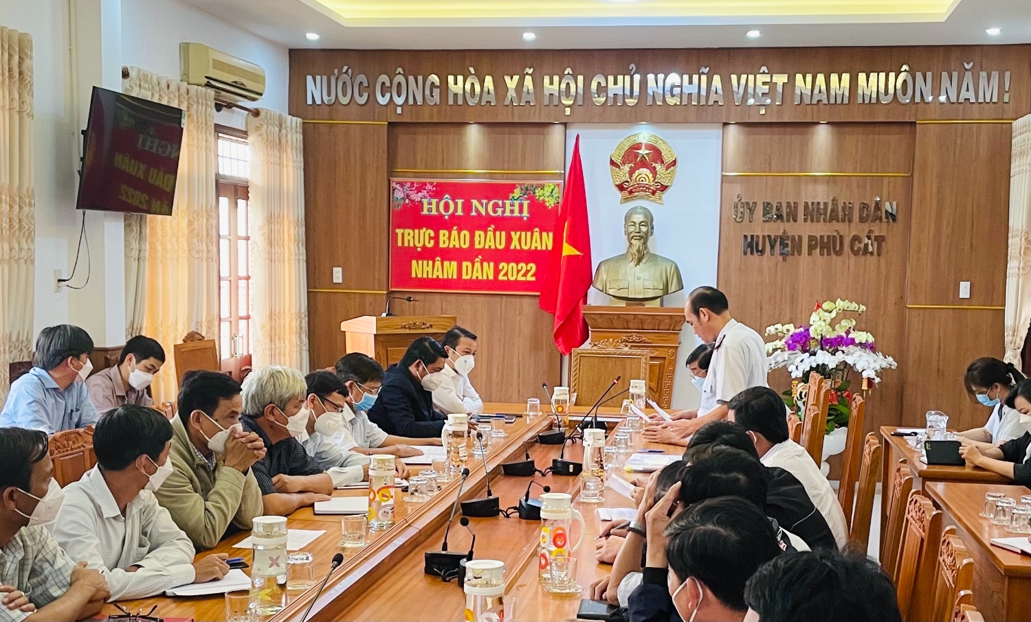 Công bố Quyết định thanh tra tại UBND huyện Phù cát (ảnh: Quỳnh Nhi)